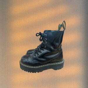 Dr. Martens Black Leather Platform Boots